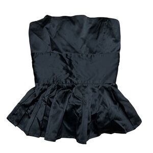 Zara Satin Peplum Tie Waist Top XS